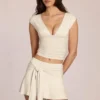 Top scollato Nalia in modal color avorio Top scollato Nalia in modal color avorio