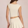 Top scollato Nalia in modal color avorio Top scollato Nalia in modal color avorio