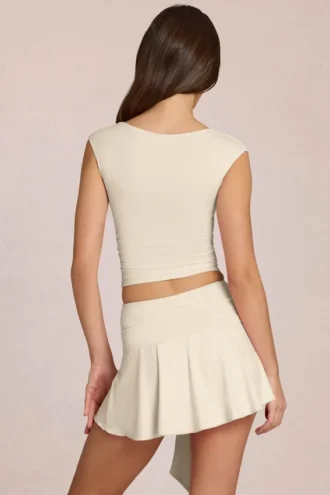 Top scollato Nalia in modal color avorio