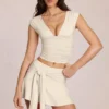 Top scollato Nalia in modal color avorio Top scollato Nalia in modal color avorio