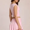 Top scollato Nalia in modal rosa fiorito Top scollato Nalia in modal rosa fiorito