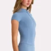 Top Soft Active con zip a un quarto in blu marino Top Soft Active con zip a un quarto in blu marino