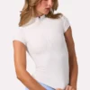 Top Soft Active con zip a un quarto in color latte Top Soft Active con zip a un quarto in color latte