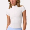 Top Soft Active con zip a un quarto in color latte Top Soft Active con zip a un quarto in color latte