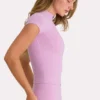 Top Soft Active con zip a un quarto in rosa dolce