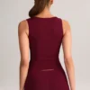 Top Vivee in modal con scollo quadrato color vino Top Vivee in modal con scollo quadrato color vino