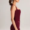 Top Vivee in modal con scollo quadrato color vino Top Vivee in modal con scollo quadrato color vino