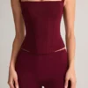Top Vivee in modal con scollo quadrato color vino Top Vivee in modal con scollo quadrato color vino