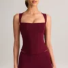 Top Vivee in modal con scollo quadrato color vino Top Vivee in modal con scollo quadrato color vino