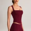 Top Vivee in modal con scollo quadrato color vino Top Vivee in modal con scollo quadrato color vino