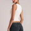 Top Vivee in modal con scollo quadrato, colore avorio Top Vivee in modal con scollo quadrato, colore avorio