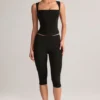 Top Vivee in modal con scollo quadrato, nero Top Vivee in modal con scollo quadrato, nero