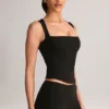 Top Vivee in modal con scollo quadrato, nero Top Vivee in modal con scollo quadrato, nero