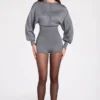 Tuta a maniche lunghe in maglia fine Moya, colore grigio Tuta a maniche lunghe in maglia fine Moya, colore grigio