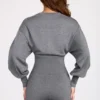 Tuta a maniche lunghe in maglia fine Moya, colore grigio Tuta a maniche lunghe in maglia fine Moya, colore grigio