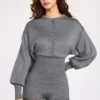 Tuta a maniche lunghe in maglia fine Moya, colore grigio Tuta a maniche lunghe in maglia fine Moya, colore grigio