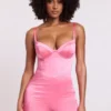 Tuta Corte con corsetto in raso Romera in rosa