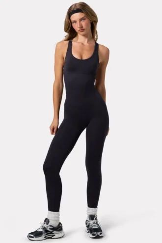 Tuta Define Luxe con schiena scoperta in nero