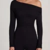 Tuta Erisen in Modal con spalle scoperte e maniche lunghe, colore nero Tuta Erisen in Modal con spalle scoperte e maniche lunghe, colore nero