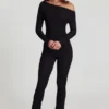 Tuta Erisen in Modal con spalle scoperte e maniche lunghe, colore nero Tuta Erisen in Modal con spalle scoperte e maniche lunghe, colore nero