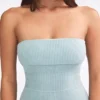 Tuta intera a bandiera con top a fascia in maglia grossa color verde acqua polveroso Tuta intera a bandiera con top a fascia in maglia grossa color verde acqua polveroso