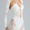 Tuta intera con cut-out decorata Melody in avorio Tuta intera con cut-out decorata Melody in avorio