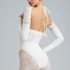 Tuta intera con cut-out decorata Melody in avorio Tuta intera con cut-out decorata Melody in avorio