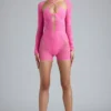 Tuta intera con cut-out decorata Melody in rosa bubblegum Tuta intera con cut-out decorata Melody in rosa bubblegum
