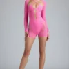Tuta intera con cut-out decorata Melody in rosa bubblegum Tuta intera con cut-out decorata Melody in rosa bubblegum