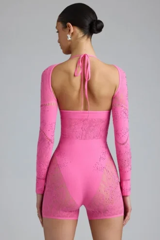 Tuta intera con cut-out decorata Melody in rosa bubblegum Tuta intera con cut-out decorata Melody in rosa bubblegum
