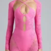 Tuta intera con cut-out decorata Melody in rosa bubblegum Tuta intera con cut-out decorata Melody in rosa bubblegum