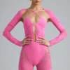 Tuta intera con cut-out decorata Melody in rosa bubblegum Tuta intera con cut-out decorata Melody in rosa bubblegum