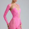 Tuta intera con cut-out decorata Melody in rosa bubblegum Tuta intera con cut-out decorata Melody in rosa bubblegum