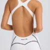 Tuta Intera Petite Soft Active con schiena scoperta in bianco Tuta Intera Petite Soft Active con schiena scoperta in bianco