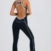 Tuta Intera Petite Soft Active con schiena scoperta in nero Tuta Intera Petite Soft Active con schiena scoperta in nero