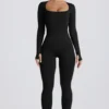 Tuta intera senza cuciture Super Sculpt in nero Tuta intera senza cuciture Super Sculpt in nero