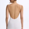 Tuta intera Vera in Modal con scollo a cuore e schiena scoperta, colore bianco Tuta intera Vera in Modal con scollo a cuore e schiena scoperta, colore bianco