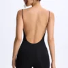 Tuta intera Vera in modal con scollo a cuore e schiena scoperta, colore nero Tuta intera Vera in modal con scollo a cuore e schiena scoperta, colore nero