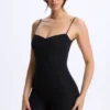 Tuta intera Vera in modal con scollo a cuore e schiena scoperta, colore nero Tuta intera Vera in modal con scollo a cuore e schiena scoperta, colore nero