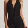 Tuta Tulay Devoré con scollo all’americana e schiena scoperta in nero Tuta Tulay Devoré con scollo all’americana e schiena scoperta in nero