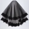 Velo con bordi in pizzo Trixie in nero Velo con bordi in pizzo Trixie in nero