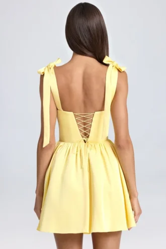 Vestito a corsetto drappeggiato Bellamy in Lemon Sherbet