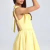 Vestito a corsetto drappeggiato Bellamy in Lemon Sherbet Vestito a corsetto drappeggiato Bellamy in Lemon Sherbet