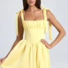 Vestito a corsetto drappeggiato Bellamy in Lemon Sherbet Vestito a corsetto drappeggiato Bellamy in Lemon Sherbet