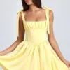 Vestito a corsetto drappeggiato Bellamy in Lemon Sherbet Vestito a corsetto drappeggiato Bellamy in Lemon Sherbet