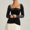 Vestito a corsetto plissettato a strati Darline in nero Vestito a corsetto plissettato a strati Darline in nero