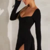 Vestito A-line a maniche lunghe Amryn in nero Vestito A-line a maniche lunghe Amryn in nero