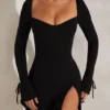 Vestito A-line a maniche lunghe Amryn in nero Vestito A-line a maniche lunghe Amryn in nero