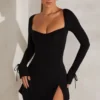 Vestito A-line a maniche lunghe Amryn in nero Vestito A-line a maniche lunghe Amryn in nero