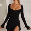 Vestito A-line a maniche lunghe Amryn in nero Vestito A-line a maniche lunghe Amryn in nero
